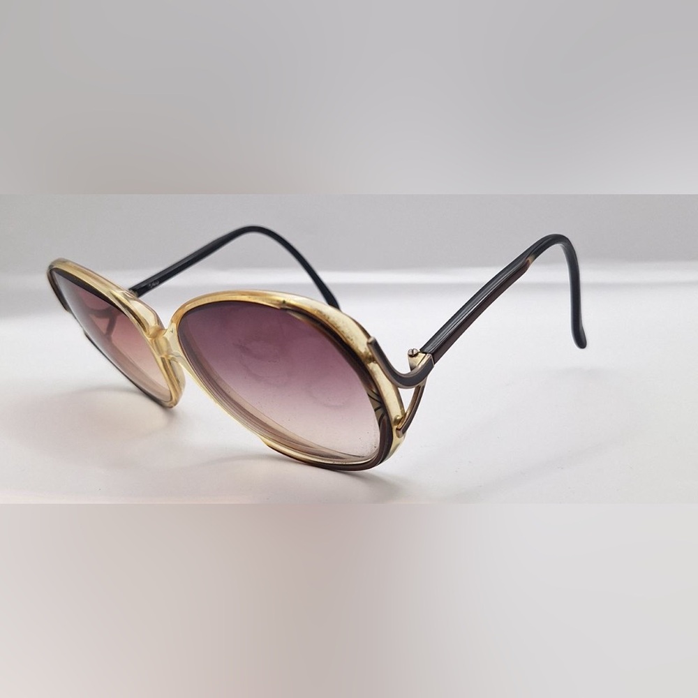 Vintage Brown Translucent Oval Sunglasses Frames Only - Picture 2 of 8